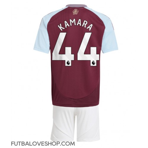 Dres Aston Villa Boubacar Kamara #44 Domáci pre deti 2024-25 Krátky Rukáv (+ trenírky)